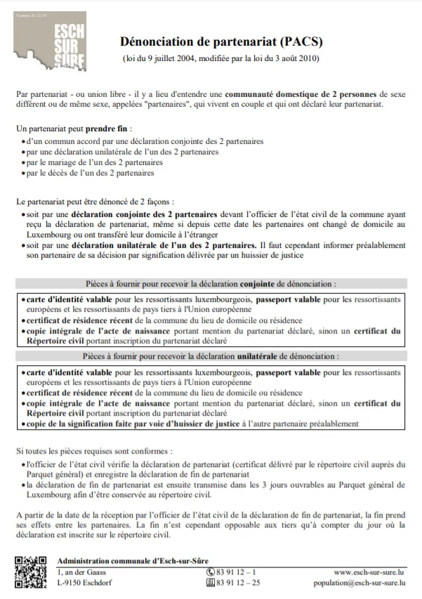 image Aide mémoire - Dénonciation Partenariat
