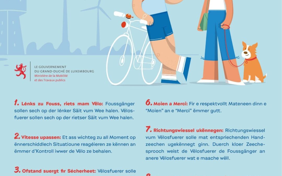 Zesummen Ënnerwee: 10 Tipps fir en respektvollen Ëmgang tëschent Vëlosfuerer a Foussgänger