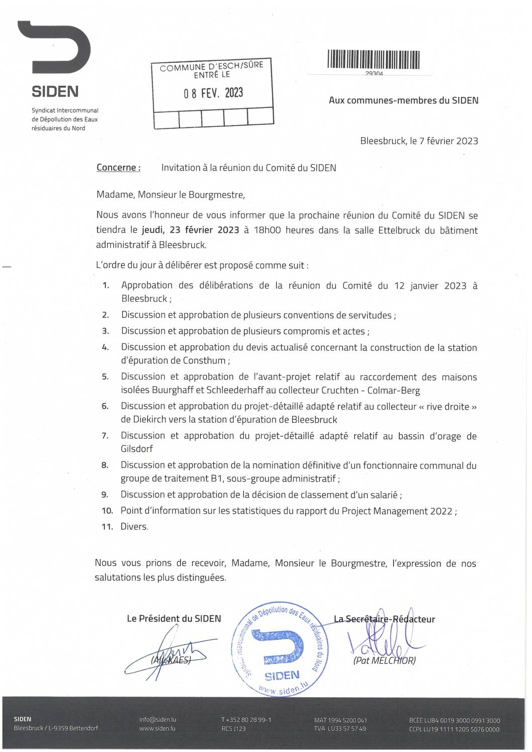 2023.02.10_Convocation comité SIDEN - Réunion du 23.02.2023