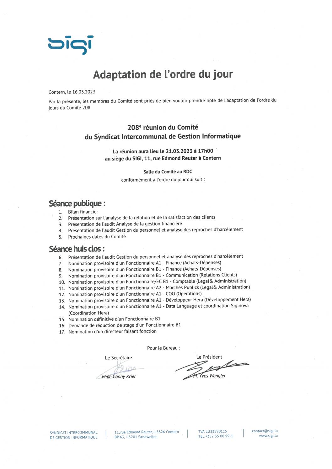 2023.03.17_Convocation comité SIGI - Réunion du 21.03.2023