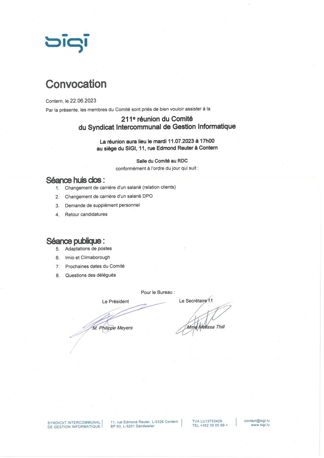 2023.06.28_Convocation comité SIGI - Réunion du 11.07.2023