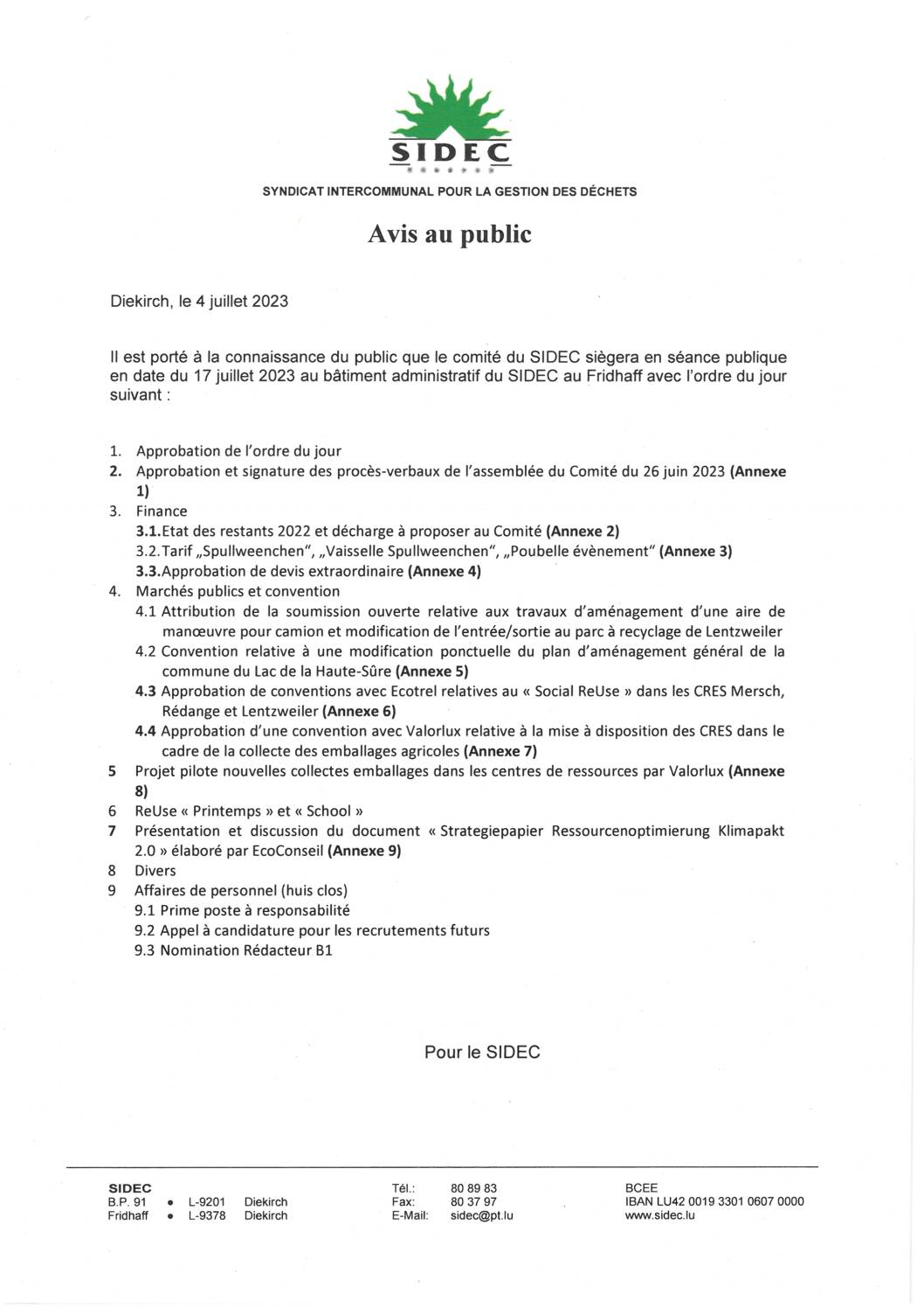 2023.07.05_Convocation comité SIDEC - Réunion du 17.07.2023