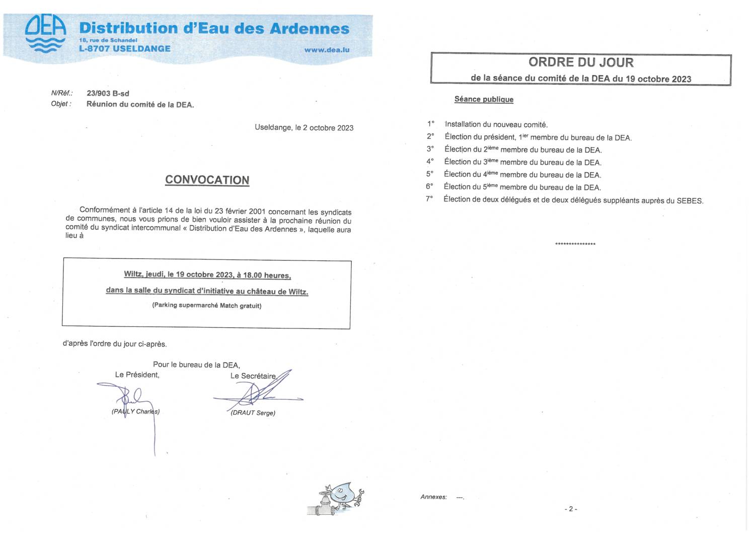 2023.10.06_Convocation comité DEA - Réunion du 19.10.2023