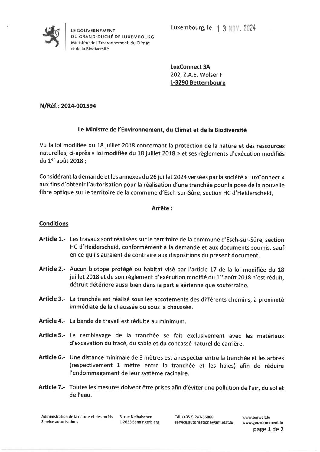 2024.11.15_Autorisation pour la réalisation d'une tranchée pour la pose de la nouvelle fibre optique (section HC d'Heiderscheid)