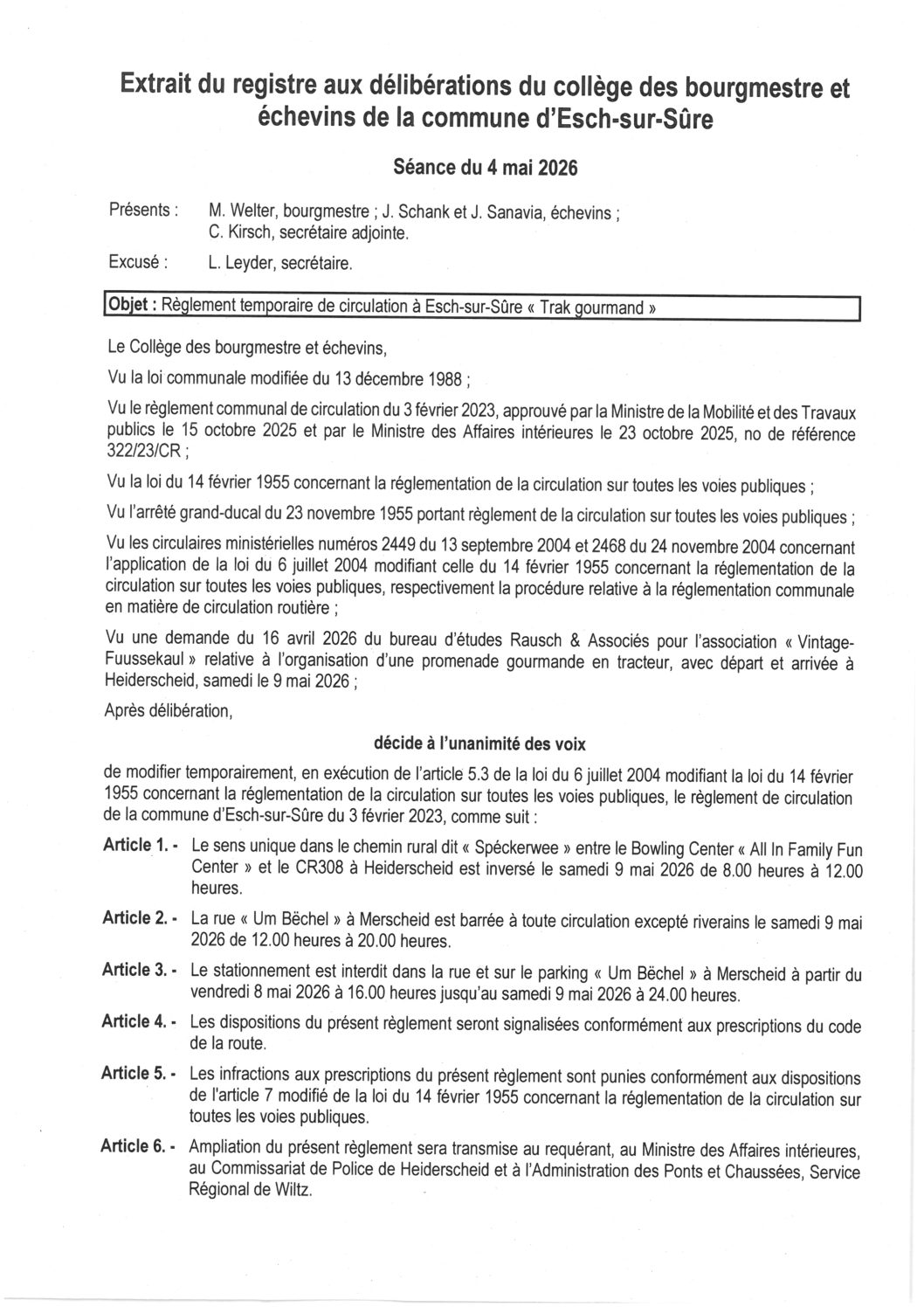 2026.05.06_Règlement temporaire de circulation à Esch-sur-Sûre (Trak gourmand) en date du 09.05.2026