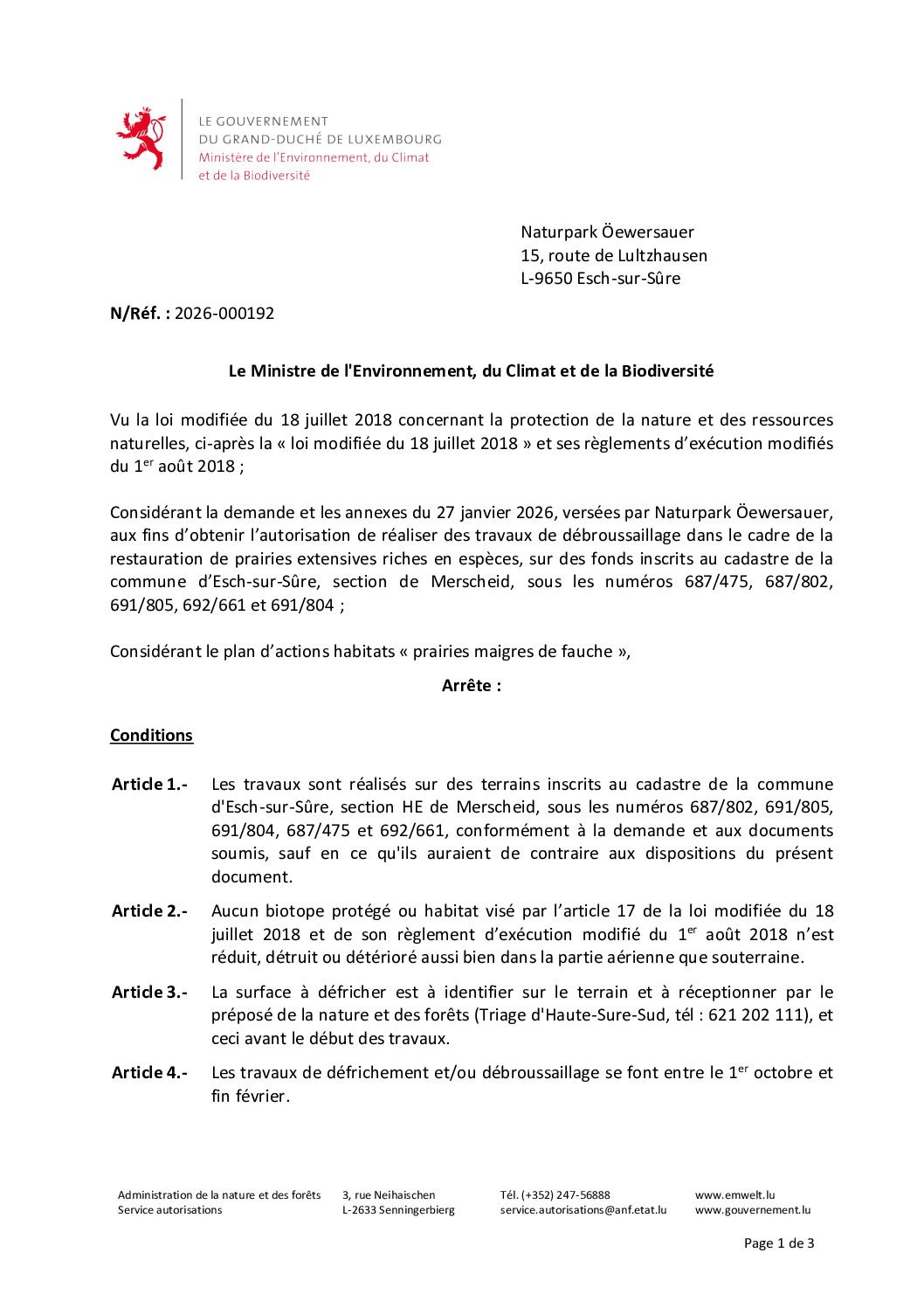 2026.06.10_Autorisation pour des travaux de débroussaillage dans le cadre de la restauration de prairies extensives riches en espèces (section Merscheid)