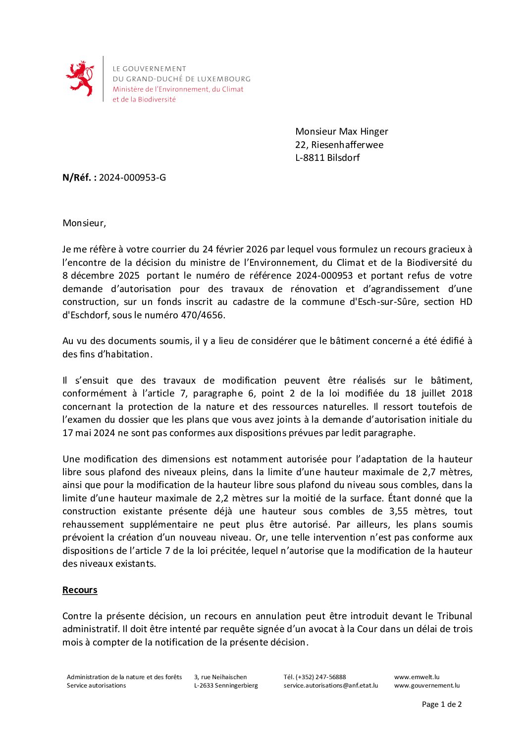 2026.06.17_Travaux de rénovation et d'agrandissement d'une construction (fonds inscrit au cadastre de la commune d'Esch-sur-Sûre, section HD d'Eschdorf)