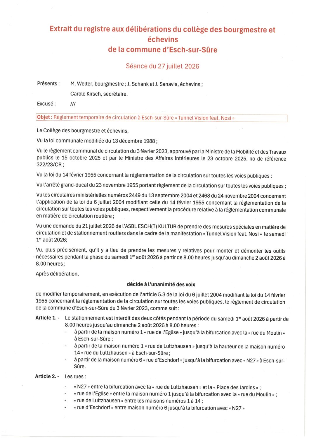 2026.07.29_Règlement temporaire de circulation à Esch-sur-Sure (Tunnel Vision feat Nosi) du 01.08 au 02.08.2026