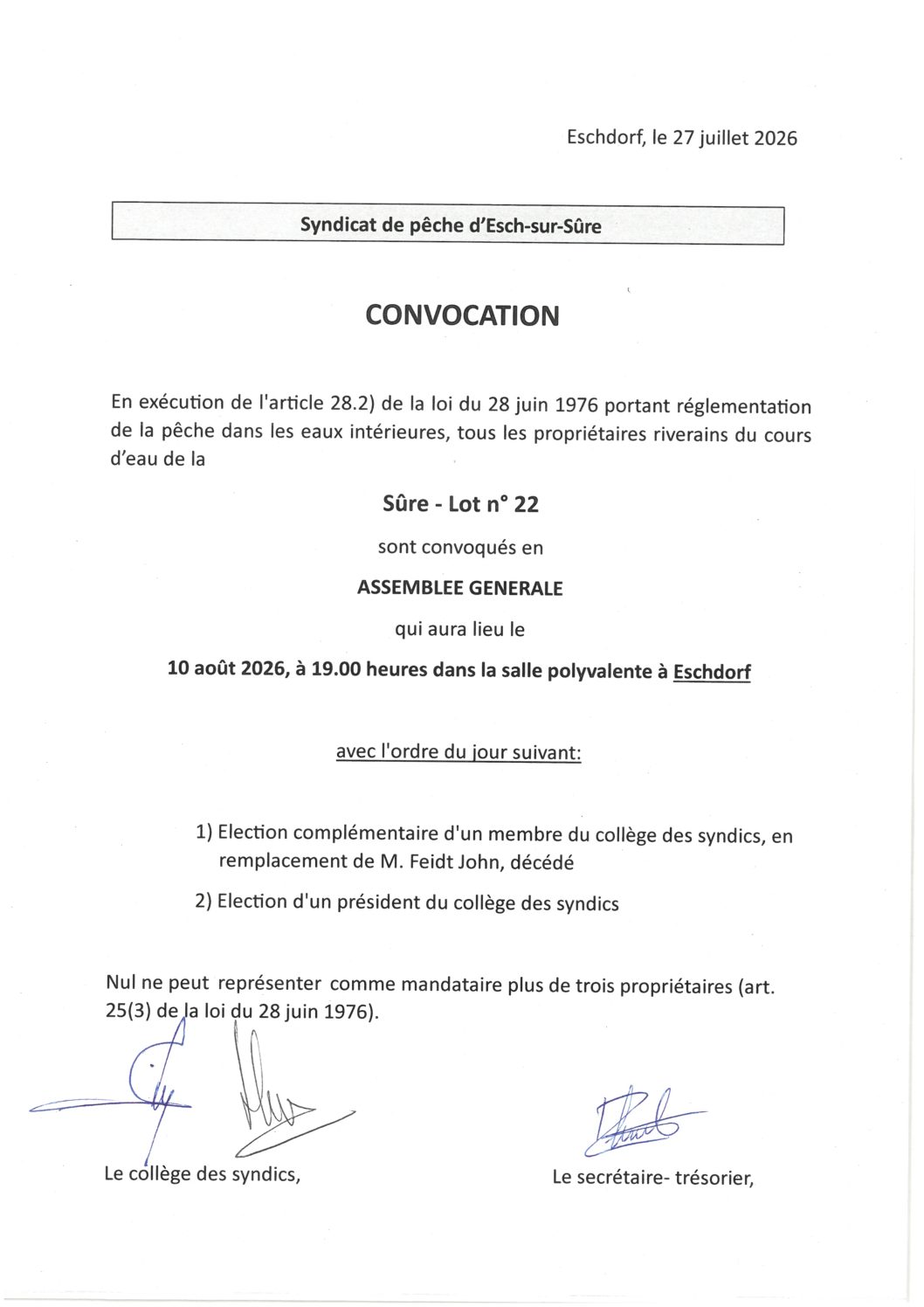2026.07.29_Syndicat de pêche d'Esch-sur-Sûre (Lot n°22) - Convocation assemblée générale du 10.08.2026