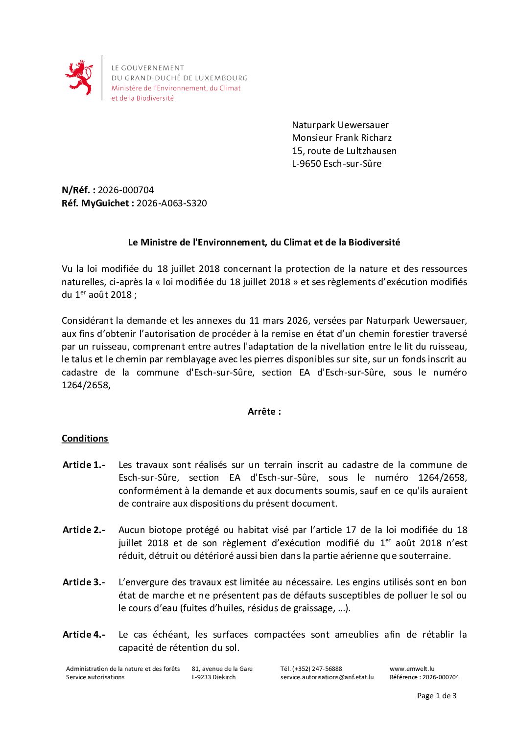 2026.08.12_Autorisation pour la remise en état d'un chemin forestier traversé par un ruisseau (section EA d'Esch-sur-Sûre)