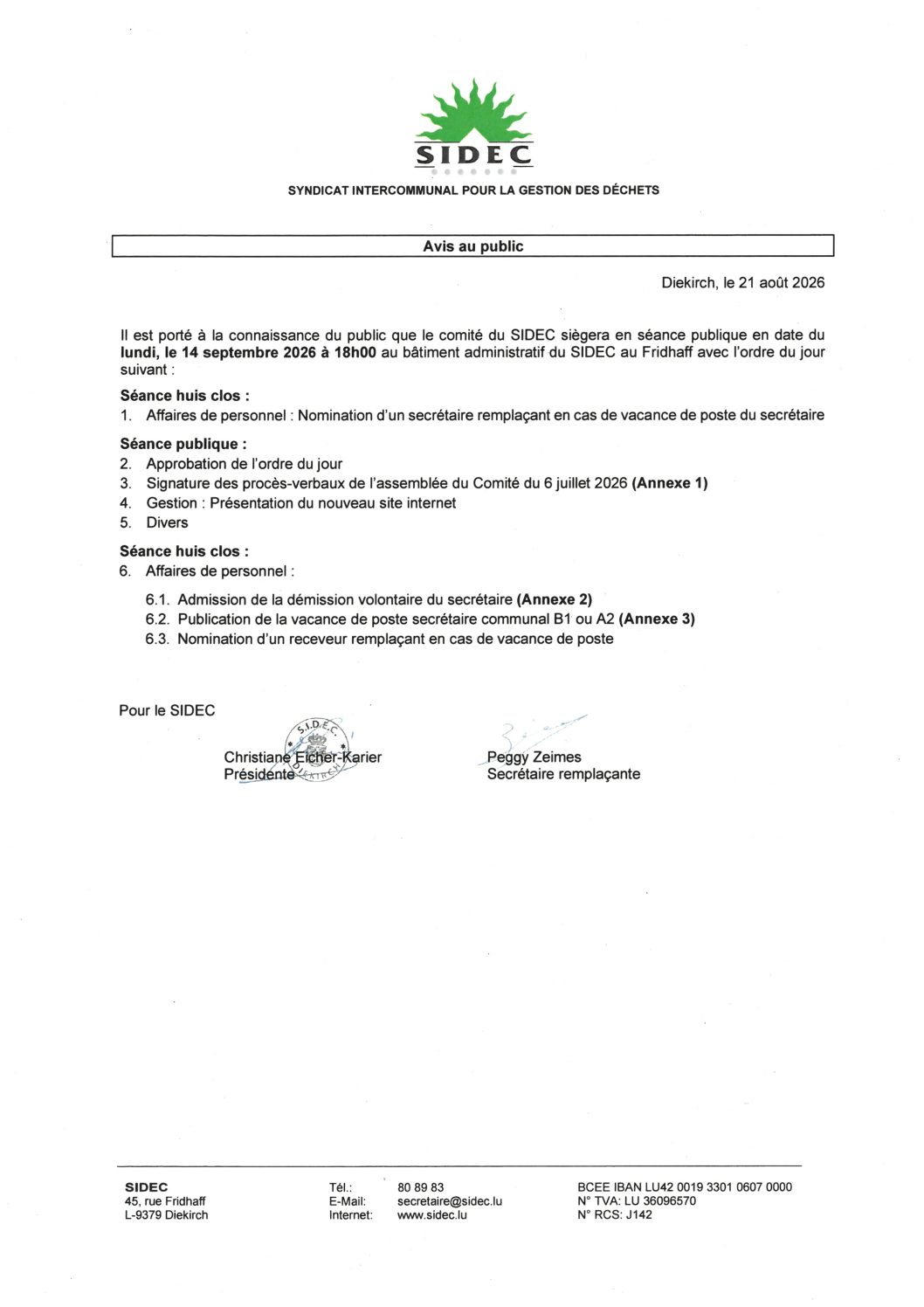 2026.08.21_Convocation comité SIDEC - Réunion du 14.09.2026