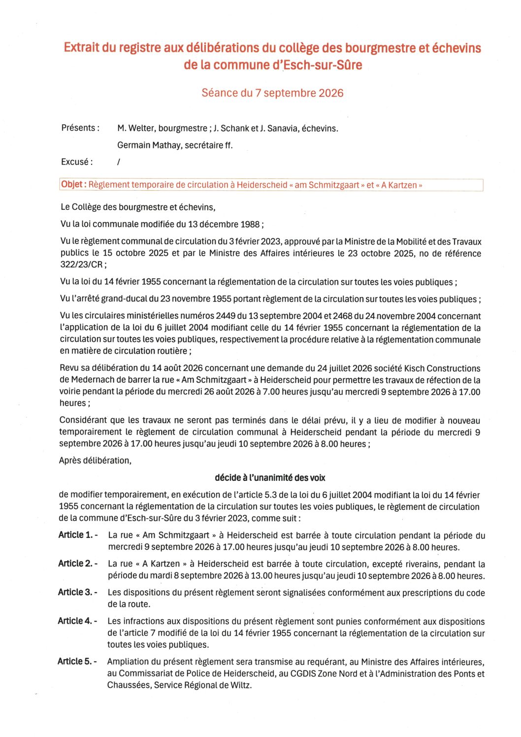 2026.09.07_Règlement temporaire de circulation à Heiderscheid (am Schmitzgaart & A Kartzen) du 09.09 au 10.09.2026