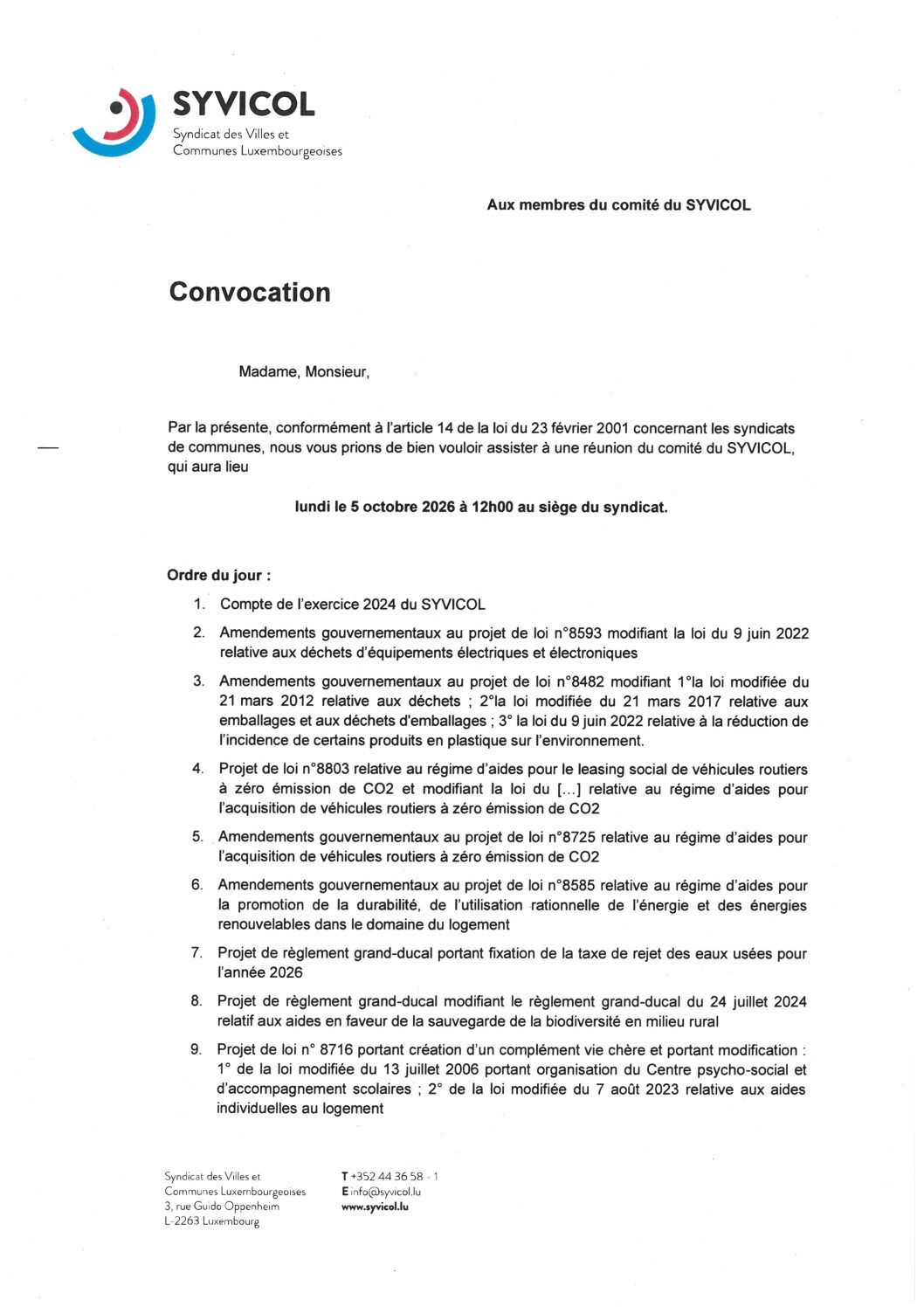 2026.09.23_Convocation comité SYVICOL - Réunion du 05.10.2026