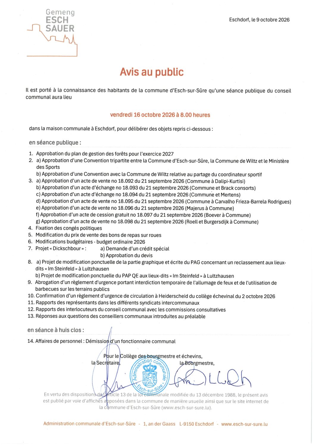 2026.10.09_Convocation - Réunion du 16.10.2026