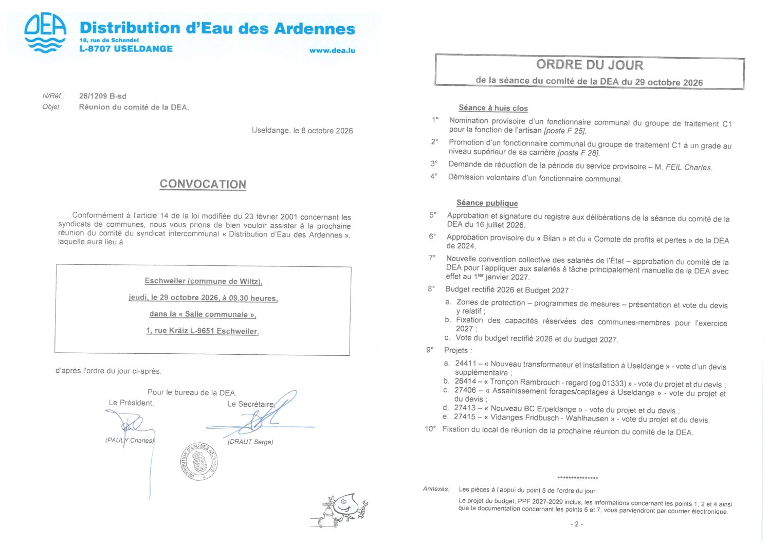 2026.10.14_Convocation comité DEA - Réunion du 29.10.2026