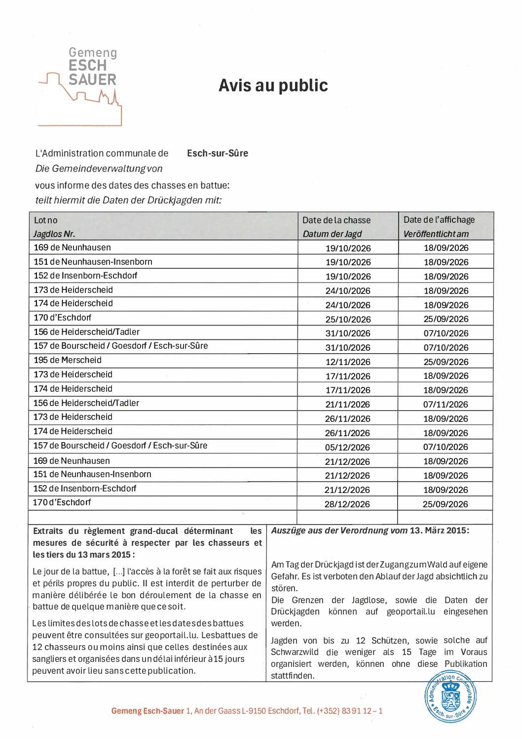 2026.10.07_Relevé des chasses en battue